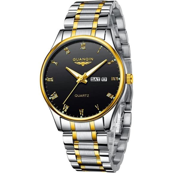 Mens Watch Classic Business Wrist Watches with Stainless Steel Waterproof Quartz - Picture 1 of 7